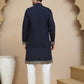 Embroidered Waistcoat and Kurta Pyjama For Men ( JOKPWCS W 5239 Navy )