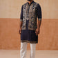 Embroidered Waistcoat and Kurta Pyjama For Men ( JOKPWCS 5239 Navy )