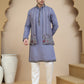 Embroidered Waistcoat and Kurta Pyjama For Men ( JOKPWCS W 5240 Purple )