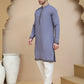 Embroidered Waistcoat and Kurta Pyjama For Men ( JOKPWCS W 5240 Purple )