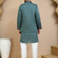 Embroidered Waistcoat and Kurta Pyjama For Men ( JOKPWCS W 5240 Teal )