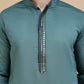 Embroidered Waistcoat and Kurta Pyjama For Men ( JOKPWCS W 5240 Teal )