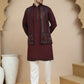 Embroidered Waistcoat and Kurta Pyjama For Men ( JOKPWCS W 5241 Maroon )
