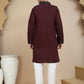 Embroidered Waistcoat and Kurta Pyjama For Men ( JOKPWCS W 5241 Maroon )