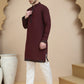 Embroidered Waistcoat and Kurta Pyjama For Men ( JOKPWCS W 5241 Maroon )
