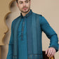 Embroidered Waistcoat and Kurta Pyjama For Men ( JOKPWCS W 5241 Peacock )