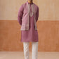 Classic Magenta Kurta Pyjama With Embroidered Waistcoat ( JOKPWCS 5262 Magenta )