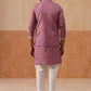 Classic Magenta Kurta Pyjama With Embroidered Waistcoat ( JOKPWCS 5262 Magenta )