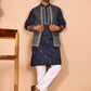 Classic Magenta Kurta Pyjama With Embroidered Waistcoat ( JOKPWCS 5262 Navy ) [FF] [N-9-11]