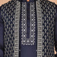 Classic Magenta Kurta Pyjama With Embroidered Waistcoat ( JOKPWCS 5262 Navy ) [FF] [N-9-11]