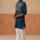 Elegant Leaf Embroidered Waistcoat with Kurta Pyjama ( JOKPWCS 5276 Peacock )