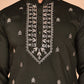 Embroidered Jacket with Classic Olive Kurta Set ( JOKPWCS 5277 Olive ) [FF] [F-4-5]