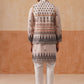 Printed Silk Blend Kurta with Matching Printed Waistcoat Set ( JOKPWCS 5301 Cream ) [FF] [P-7-8]