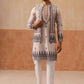 Printed Silk Blend Kurta with Matching Printed Waistcoat Set ( JOKPWCS 5301 Cream ) [FF] [P-7-8]