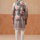 Printed Silk Blend Kurta with Matching Printed Waistcoat Set ( JOKPWCS 5301 Grey ) [FF] [P-7-8]