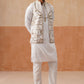 Embroidered Waistcoat and Kurta Pyjama For Men ( JOKPWCS 5302 White )