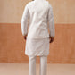 Embroidered Waistcoat and Kurta Pyjama For Men ( JOKPWCS 5302 White )