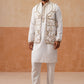 Embroidered Waistcoat and Kurta Pyjama For Men ( JOKPWCS 5302 White )