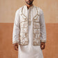 Embroidered Waistcoat and Kurta Pyjama For Men ( JOKPWCS 5302 White )