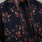 Floral Embroidered Nehru Jacket and Silk Blend Kurta Set ( JOKPWCS 5321 Navy ) [FF] [I-3]