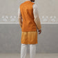 Embroidered Mustard Nehru Jacket with Kurta Pyjama Set ( JOKPWCS 5322 Mustard ) [FF] [I-3]