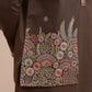 Embroidered Nehru Jacket with Kurta Pyjama Set (JOKPWCS 5367 Brown ) [FF] [A-6-7]