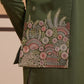 Embroidered Nehru Jacket with Kurta Pyjama Set ( JOKPWCS 5367 Olive ) [FF] [A-6-7]