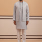 Blue Embroidered Nehru Jacket & Kurta Pyjama Set (JOKPWCS 5370 Blue ) [FF] [I-3]