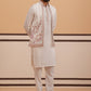 Ivory Embroidered Nehru Jacket Kurta Set for men (JOKPWCS 5377 White )