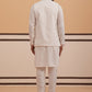 Ivory Embroidered Nehru Jacket Kurta Set for men (JOKPWCS 5377 White )