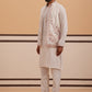 Ivory Embroidered Nehru Jacket Kurta Set for men (JOKPWCS 5377 White )