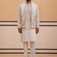 Ivory Embroidered Nehru Jacket Kurta Set for men (JOKPWCS 5377 White )
