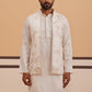 Ivory Embroidered Nehru Jacket Kurta Set for men (JOKPWCS 5378 White ) [FF] [ G12 ]