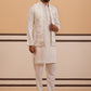 Ivory Embroidered Nehru Jacket Kurta Set for men (JOKPWCS 5378 White ) [FF] [ G12 ]