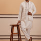 Ivory Embroidered Nehru Jacket Kurta Set for men (JOKPWCS 5378 White ) [FF] [ G12 ]