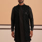 Black Embroidered Long Shrug with Kurta Pyjama Set (JOKPWCS 592B 4145 Black )