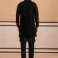 Black Embroidered Long Shrug with Kurta Pyjama Set (JOKPWCS 592B 4145 Black )