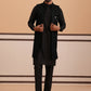 Black Embroidered Long Shrug with Kurta Pyjama Set (JOKPWCS 592B 4145 Black )
