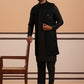 Black Embroidered Long Shrug with Kurta Pyjama Set (JOKPWCS 592B 4145 Black )