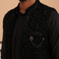 Black Embroidered Long Shrug with Kurta Pyjama Set (JOKPWCS 592B 4145 Black )