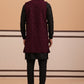 Purple Embroidered Long Shrug with Kurta Pyjama Set (JOKPWCS 592B 4145 Purple )