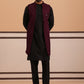 Purple Embroidered Long Shrug with Kurta Pyjama Set (JOKPWCS 592B 4145 Purple )