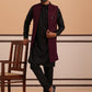 Purple Embroidered Long Shrug with Kurta Pyjama Set (JOKPWCS 592B 4145 Purple )