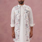 Festive Floral Embroidered Shrug Kurta Set ( JOKPWCS 592W 4143 W 4143 White )