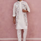 Festive Floral Embroidered Shrug Kurta Set ( JOKPWCS 592W 4143 W 4143 White )