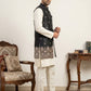 Embroidered Nehru Jacket with Kurta Pyjama Set ( 65KPWCS 592W 4153Black )