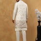 Embroidered Nehru Jacket with Kurta Pyjama Set ( 65KPWCS 592W 4153White )