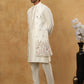 Embroidered Nehru Jacket with Kurta Pyjama Set ( 65KPWCS 592W 4153White )