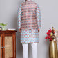 Printed Nehru Jacket & Kurta Pyjama Set ( JOKPWC 5148B 4122Blue )