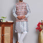 Printed Nehru Jacket & Kurta Pyjama Set ( JOKPWC 5148B 4122Blue )
